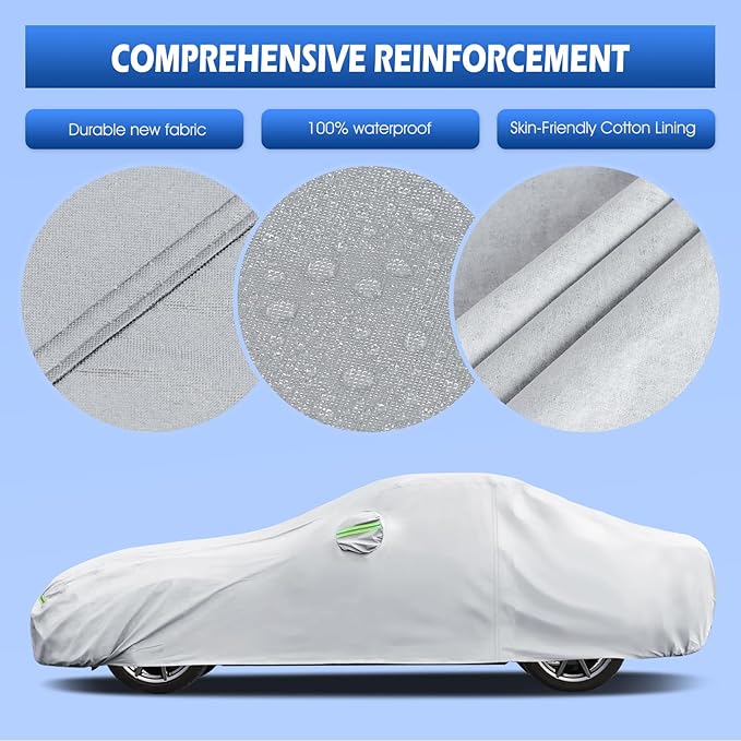 Car Cover Custom Fit for Mazda MX-5 Miata (1989-2026), Migaven Waterproof Full Exterior Cover Sun Rain Protection with Door Zipper and Cotton Lining