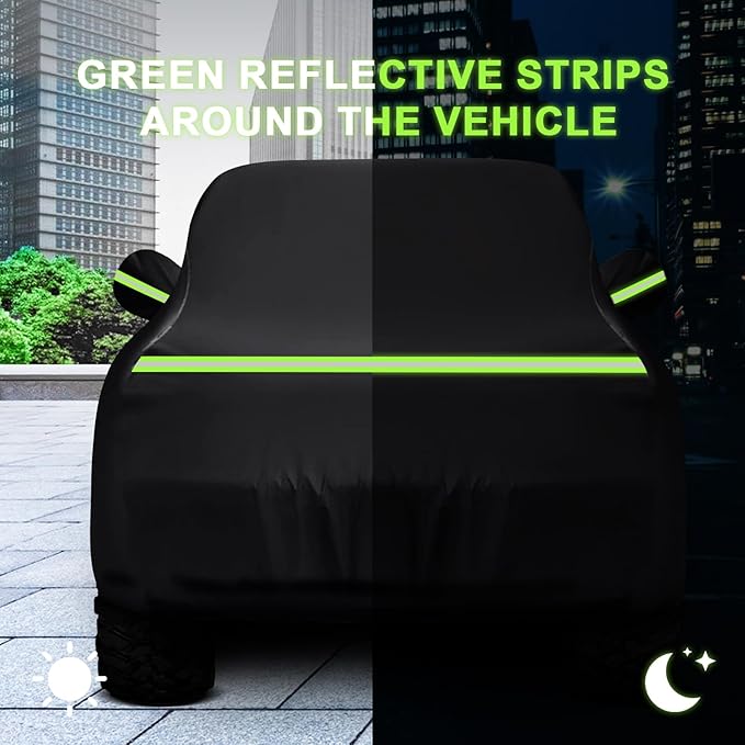 QUNSUNUS F150 Crew Cab Truck Cover 6.5ft Short Bed, Waterproof F150 Truck Cover with Zipper and Straps, Compatible with RAM 1500 Crew Cab 6.4ft 2019-2025