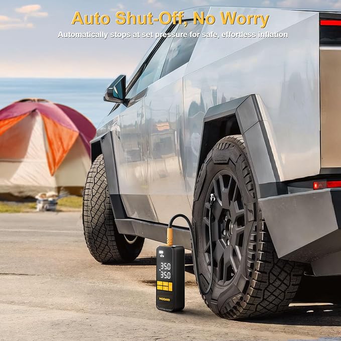 MODARI Tire Inflator Portable Air Compressor - 4X Faster 160 PSI Portable Air Pump for Cars - Cordless Tire Inflators with Gauge - Portable Tire Inflator for Car, Pickup, Bike and More