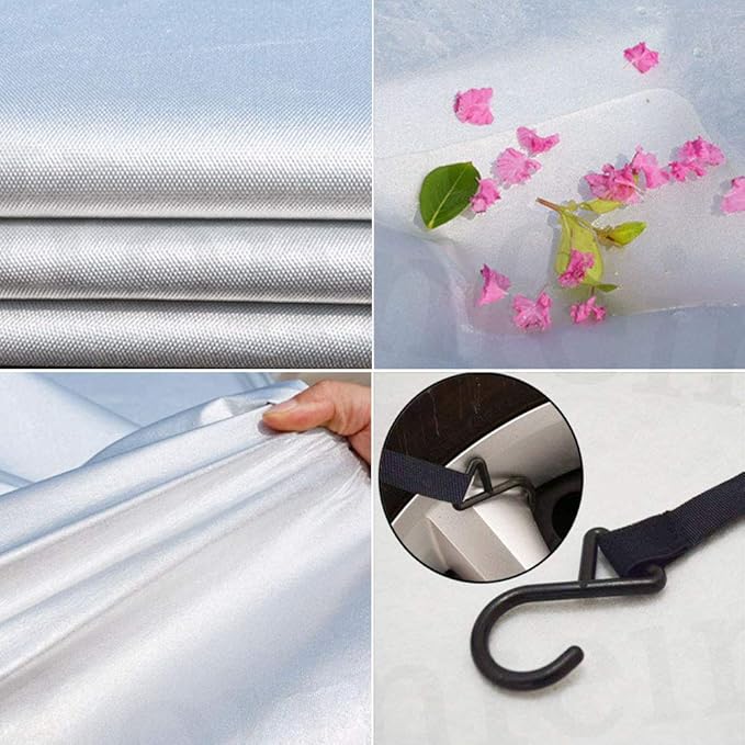 Half Car Cover with Cotton All Weather Car Body Cover Sunshade Cover Snow Cover Waterproof Snowproof Universal (Fit Sedan Length 176'' to 194'')
