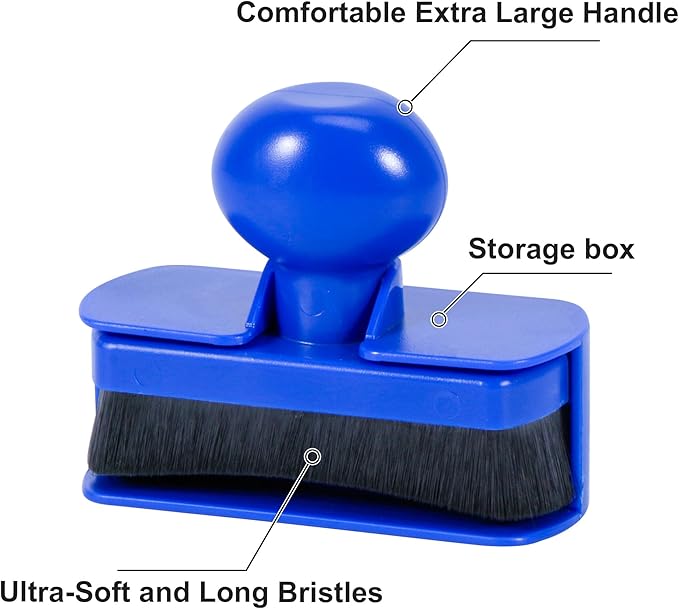 Large Car Tire Shine Applicator,Vegan Tire Shine Applicator with Curved Brush Head- Automotive Tire Dressing Applicator Brush with Storage Stand for Tire Detailing, 3.6 Inch Length (Blue)
