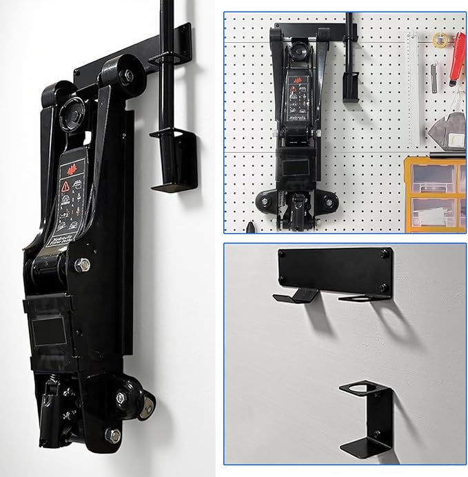 Wall Mount Floor Jack Stand Rack Organizer, Car Hydraulic Trolley Jack Stands Holder Mount Brackets Jack Stands Wall Storage Rack Tower Racing Trailer Accessories Tool