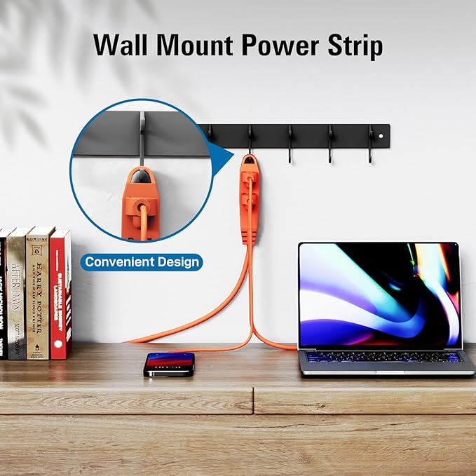 K KASONIC - 50-Feet 3 Outlet Extension Cord, ETL/UL Listed, 16/3 SJTW 3-Wire Grounded, 13 Amp 125 V 1625 Watts, Multi-Outlet Indoor/Outdoor Use, Orange