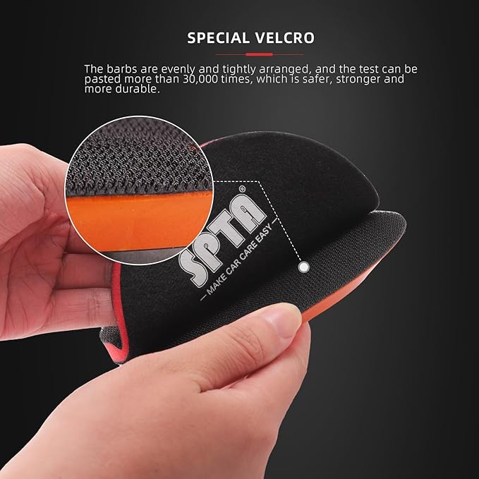 SPTA 5"(125mm) Backing Pad Hook and Loop Backing Plate 5/16"-24 Thread DA Air Random Orbital Sander/Polisher Backing Pad with 5" Interface Cushion Pad for Sanding Finishing Polishing Buffing