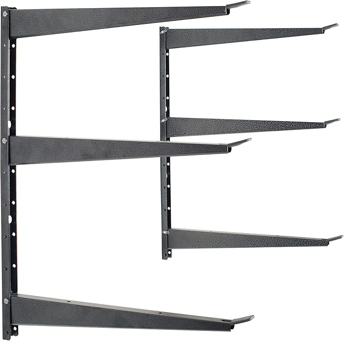 Delta Heavy Duty Wood and Lumber Storage Rack, Holds Up To 480 lbs - Easy to Install Mounted Rack With Steel Construction for Indoor & Outdoor Storage Solution For Garage, Basement & Pantry Cycle