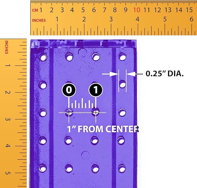 Azar Displays 700220-PUR-2C16 Four-Sided 4”W x 12” Revolving Pegboard Tower Kit Counter Display with 16-Pack of 2 inch Locking Hooks, Purple
