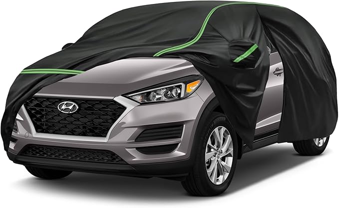 Car Cover fits Hyundai Tucson 2010-2025, SUV Size, 6 Layers Waterproof All Weather Protection, Sun UV Rain Snow Resistant with Windproof Straps & Reflective Design