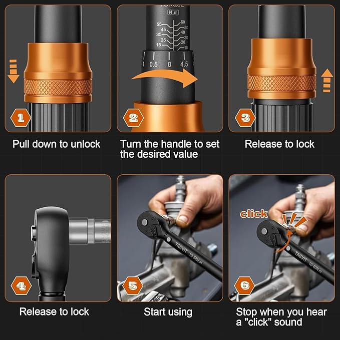 14 PCS Swivel Magnetic Spark Plug Socket Set with Torque Wrench 3/8 Inch Drive, 10-60 Nm 72 Tooth Click Torque Wrench with Universal Joint, Extension Bar, Bits for Easy Spark Plug Removal
