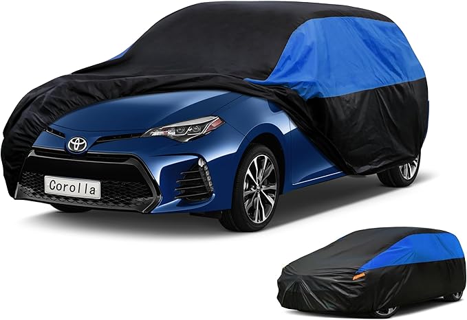 Toyota Car Cover Custom Fit Toyota Corolla Hatchback Waterproof All Weather, Lightweight Full Exterior Cover for Automobiles Outdoor Sun UV Rain Dust Snow Wind Protection.