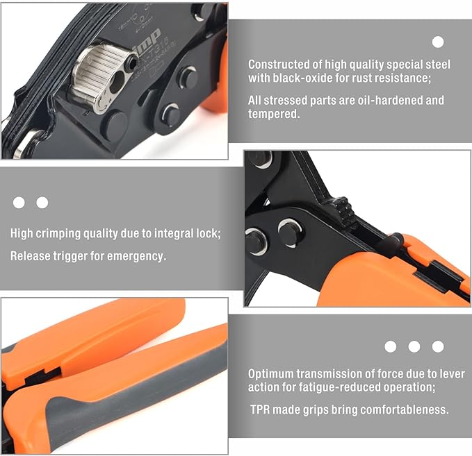 iCrimp Square Ratchet Crimper for End Sleeves and Ferrules AWG 24-6