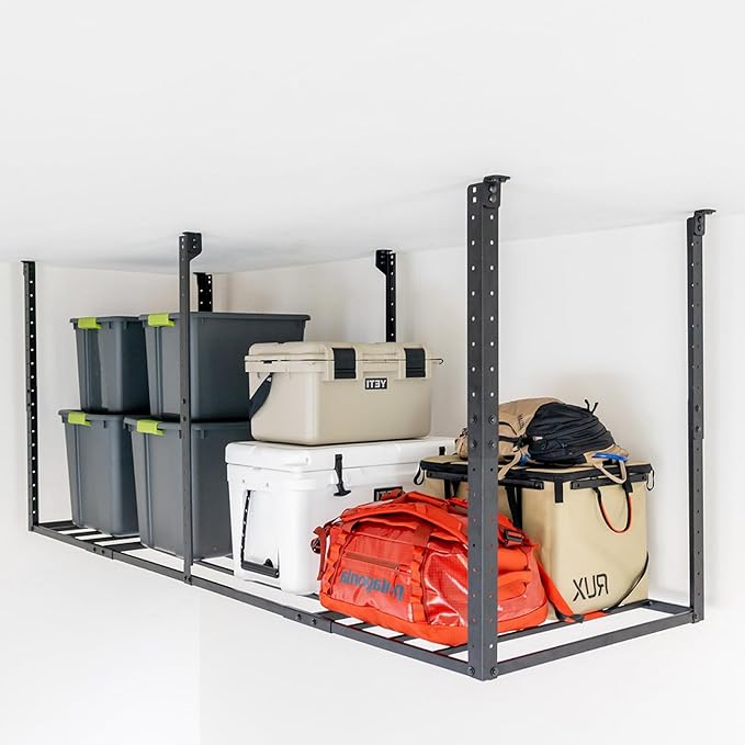 StoreYourBoard 3 x 8 ft Garage Storage Rack, Ceiling Shelf Overhead Organization, Heavy Duty Steel Platform Holds 700 lbs, 96 in. x 32 in. x 40 in.