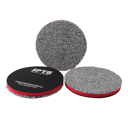 SPTA 6"(150MM) Microfiber Cutting Pads, 3PCS Soft Microfiber Wax Removal Pad, Detailing Wax Applicator Pad, for Waxing and Polishing&Scratch and Vortex Removal Pad