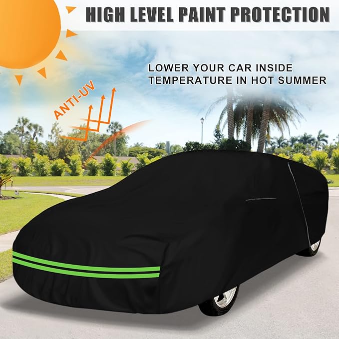 Waterproof Car Cover Replace for Pontiac Firebird/Trans Am Convertible & Coupe 1970-2002, 210T All Weather Classic Car Covers with Zipper Door & Lock for Snow Rain Protection