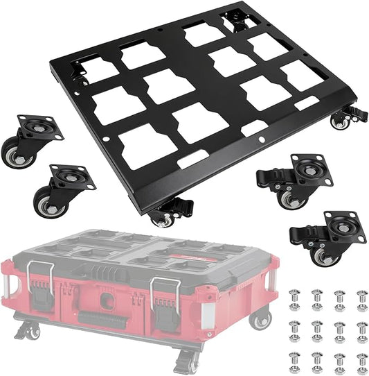 Upgraded Tool Box Dolly Compatible with Milwaukee Packout Carts Milwaukee Packout wheels equipped with locking wheels load capacity up to 200 pounds.