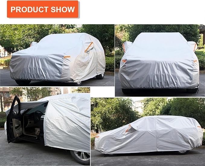 Kayme 6 Layers SUV Car Cover Custom Fit for Jeep Compass（2006-2025） Waterproof All Weather for Automobiles, Outdoor Full Cover Rain Sun UV Protection.Silver