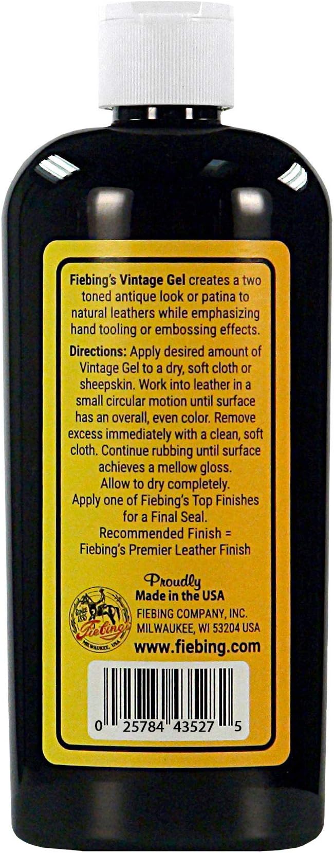 Fiebing's Vintage Gel - Medium Brown 8oz - Antique Gel for Leather