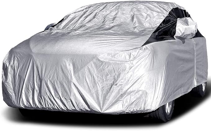 Titan Premium Multi-Layer PEVA Car Cover for Compact Sedans 176-185". Waterproof, UV Protection, Anti-Scratch Protective Lining, Driver-Side Zippered Opening. Fits Corolla, Sentra, Cruz and More.