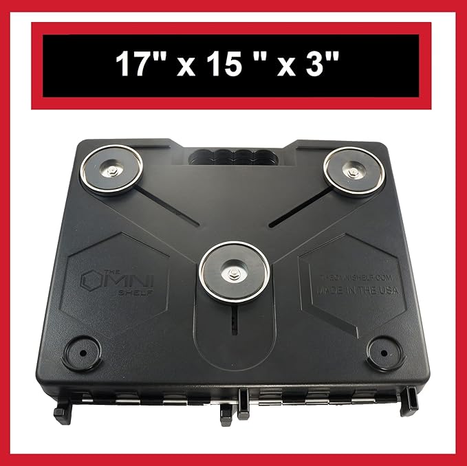 The OmniShelf Portable Workstation, Magnetic Toolbox, Laptop Stand w/ 50 lb Capacity, Hands Free Workstation, Attach to HVAC, Trucks, Walls, Poles etc. (Model # OSO1 - Magnets)
