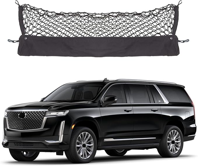 Envelope Style Cargo Net Compatible with Chevrolet Chevy Suburban, Cadillac Escalade, GMC Yukon XL Denali SLE SLT AT4 New 2026 2025 2024 2023 2022 2021 2020 2019 2018-2015 Trunk Car Tailgate Netting