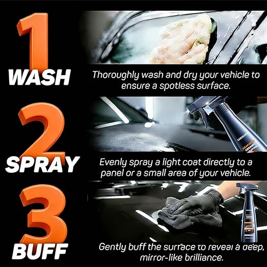 Ceramic Coating for Cars, Waterproof Auto Paint Coating - Graphene Infused, Scratch Resistant & High Gloss Auto Paint Sealant, Easy 1-Step Spray Application