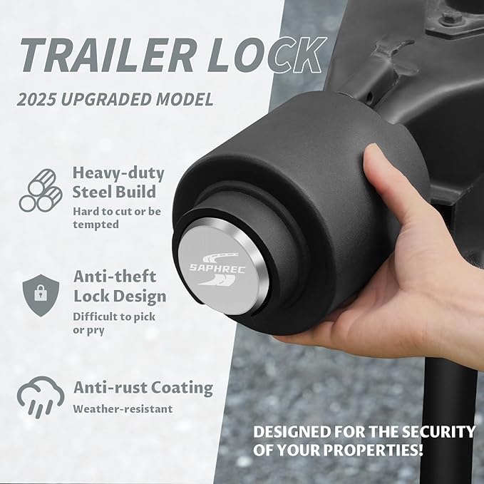 Upgraded Trailer Lock, Fits 2-5/16 Inch Coupler Heavy Duty Anti-Theft Trailer Hitch Lock, Accessories for RV/Boat/Trailer