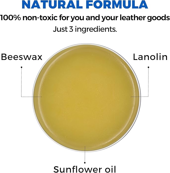 Shoozas Leather Wax - Restores, Protects, Preserves Leather Goods, Formulated with Natural Ingredients, Safe for Shoes, Bags, Furniture, Cars, and More