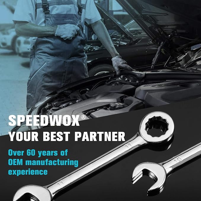 SPEEDWOX Small Wrench Set, 10 Pcs, 4-11mm Mini Combination Wrench Sets with Portable Storage Pouches and A Ring