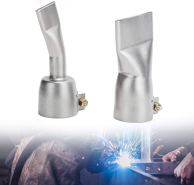 Welding Gun Nozzle 2Pcs Flat Welder Tip Heat Gun Nozzles, Stainless Steel Hot Air Gun Nozzle 20mm Small 40mm Large Tip for Welder Tool, Flat Tip Heat Gun Nozzle for Plastic Welding