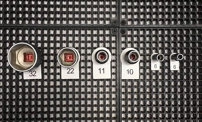 Socket Size Marker/Labels (SAE/Metric) - Accessory for Organizer Genie Pegboards to Label Sockets for Size or Standard (SAE/Metric)