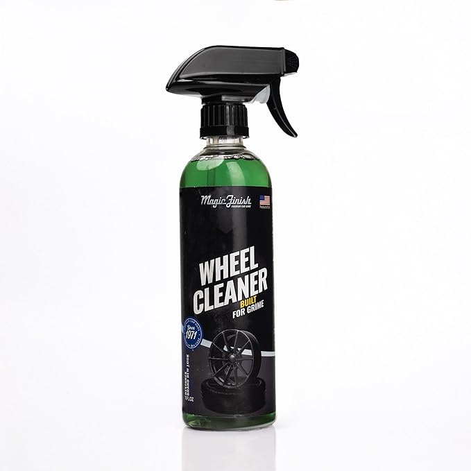 Magic Finish Wheel Cleaner (16 fl oz) – Premium Wheel Cleaner Spray for Brake Dust and Grime with Fast Cling Formula – Car Cleaning Supplies for Chrome, Alloy, Painted Wheels & Powder-Coated Finishes