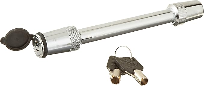 Trimax Premium 5/8" Dia. X 4-3/8" Key Receiver/Adjustable Hitch Lock TH4, Clam Packaging