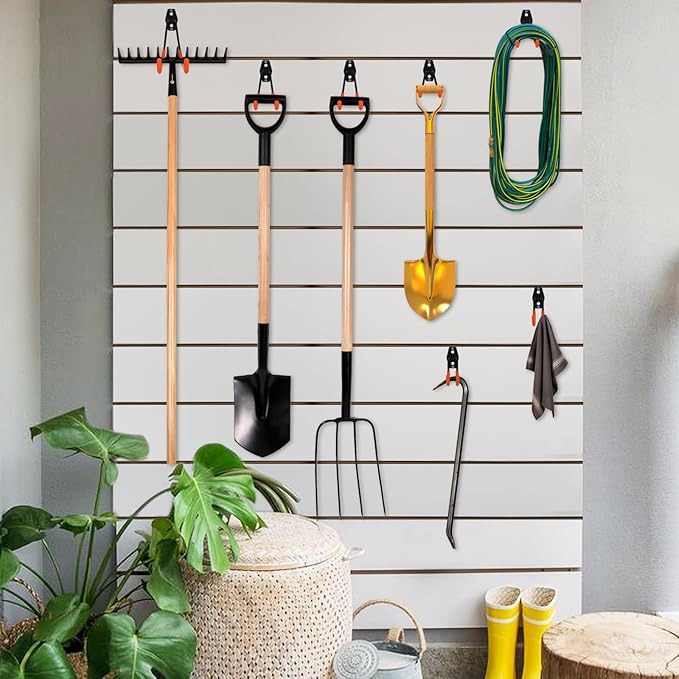 TVKB Garage Hooks Ladder Hooks for Hanging Heavy Duty Garage Organizer Wall Mount Metal Garage Storage Organization Tool Hanger Utility Rack for Garage Wall, Shed, Garden, Workshop