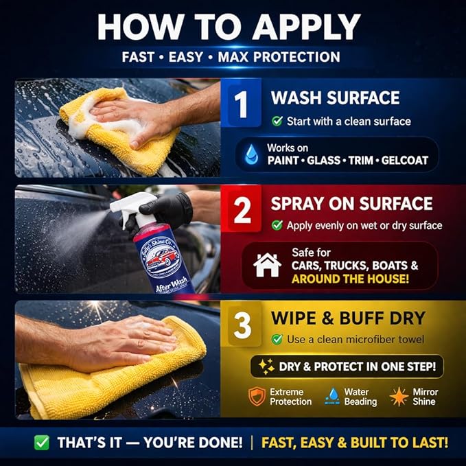 Ceramic Spray Coating for Cars – After Wash Ceramic Detail Spray, SiO2 Ceramic Spray Wax, Hydrophobic Paint Protection, High Gloss Shine & Slick Finish – Sully’s Shine Co