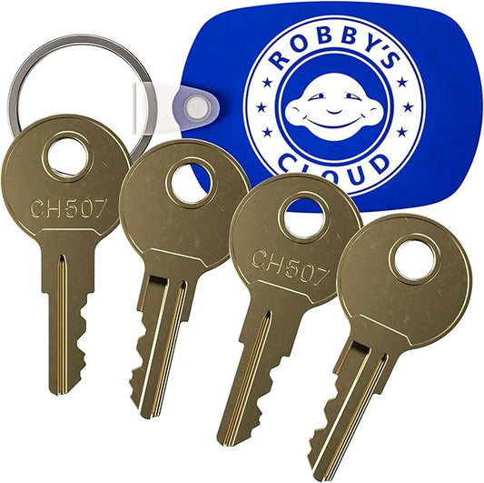 Robby's Cloud CH507 Replacement Key for Truck Tool Boxes Marked Ch-507-1 Keychain Included - Key style May Vary (4 Pack)