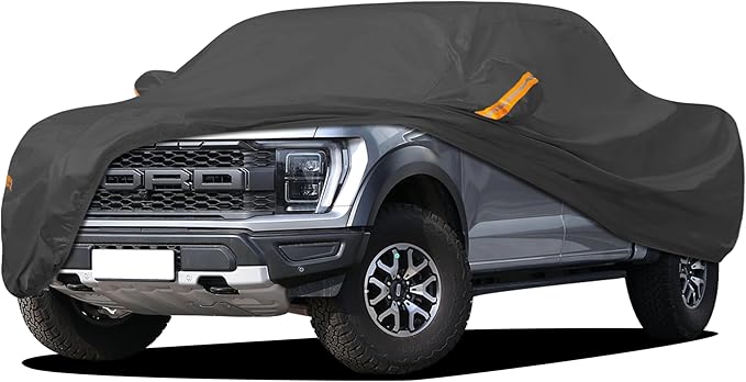 Heavy Duty Truck Cover Waterproof All Weather. Pickup Truck Cover for F-Series F-150, Tundra, Nissan Titan, RAM 1500, Sierra 1500, Silverado 1500. Length: Up to 242 inches