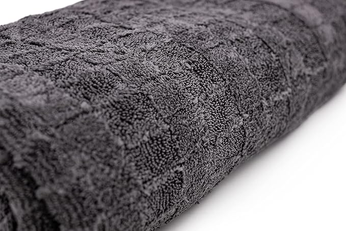 The Rag Company Gauntlet Car Drying Towel - 70/30 Korean Microfiber, Dries Faster Without Scratching, 900gsm, 30x36 inches, Ice Grey/Grey, Pack of 2