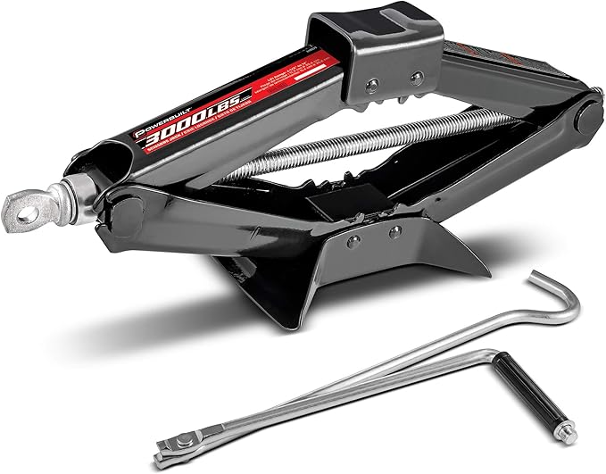 Powerbuilt Mechanical Scissor Jack , 1.5 Ton (3,300 lbs) Capacity, Portable Tire Jack for Car, Truck, Sedans, MPV - 640819