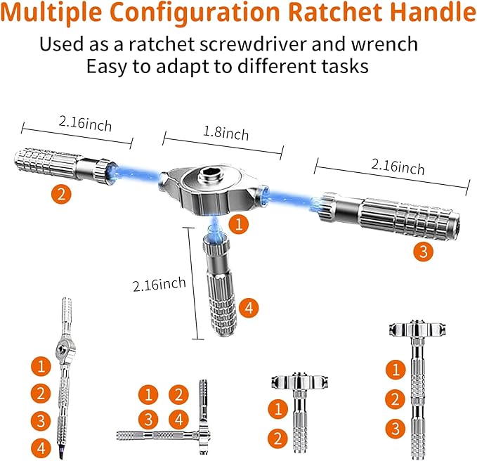 40 in 1 Magnetic Ratchet Screwdriver Set, Multi Bit DIY Magnetic Screwdriver Set with Detachable Ratchet Handle, Portable Precision Repair Tool Kit for Furniture, Electronics, Bicycle