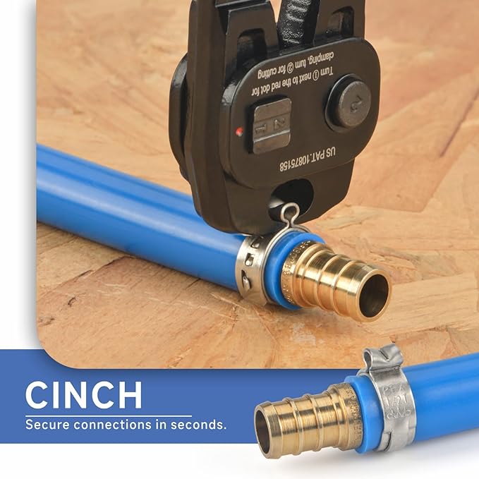 iCRIMP Ratchet PEX Cinch&Remove Tool for 3/8 to 1-inch Stainless Steel Clamps-work with ASTM F2098 and Non 2098 Single Ear Hose Clamps