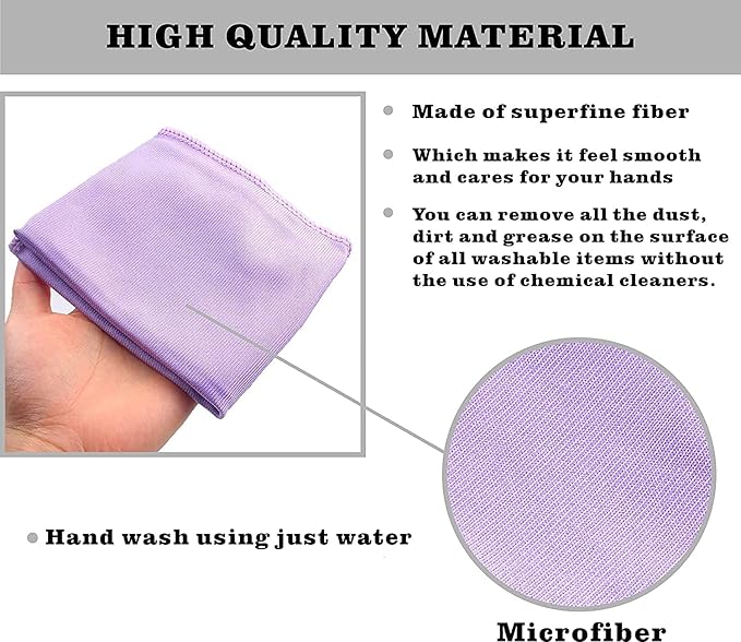 NΘrwex Window Cleaning Cloth, Glass Cloth, Cleaning Cloth, Streaks Schatches Free (Purple 2 Pack)
