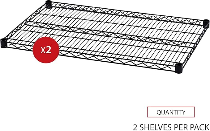 Alera ALE Industrial Wire Shelving Extra Wire Shelves, 36w x 24d, Black (Case of 2 Shelves)