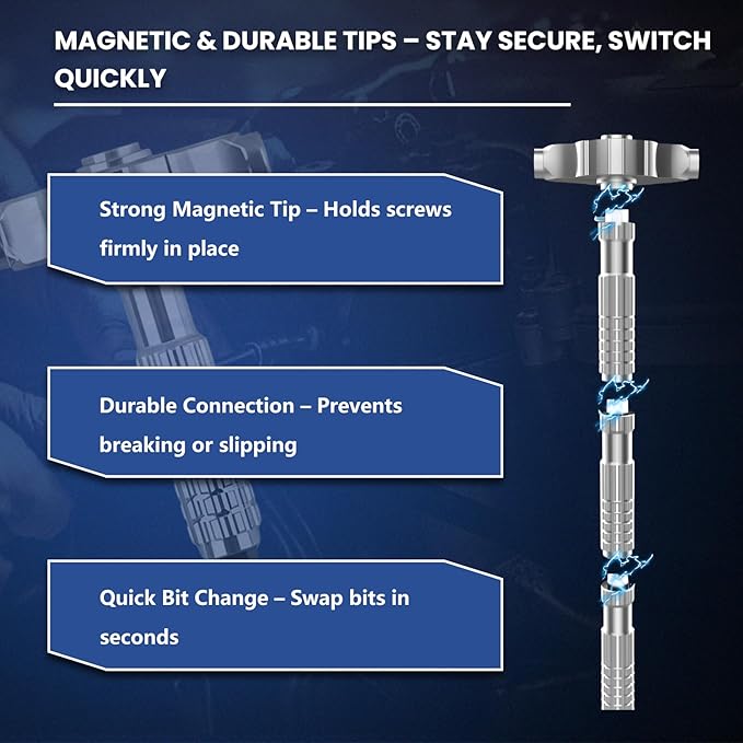 Ratcheting Screwdriver Set, 40-in-1 Magnetic Multi-Bit Driver with Dual-Direction Ratchet, Detachable T-Handle, Magnetic Booster, Extended Grip & Storage Box for Home Repair, Appliances & DIY
