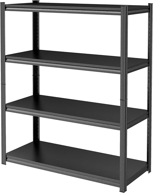 PRESTELION 54" H Storage Shelves Heavy Duty 2000LBS Garage Shelving 4-Tier Storage Rack Adjustable Shelf for Basement, Warehouse, Pantry, Closet, Kitchen 54" H x 39.4" W x 15.8" D, Black