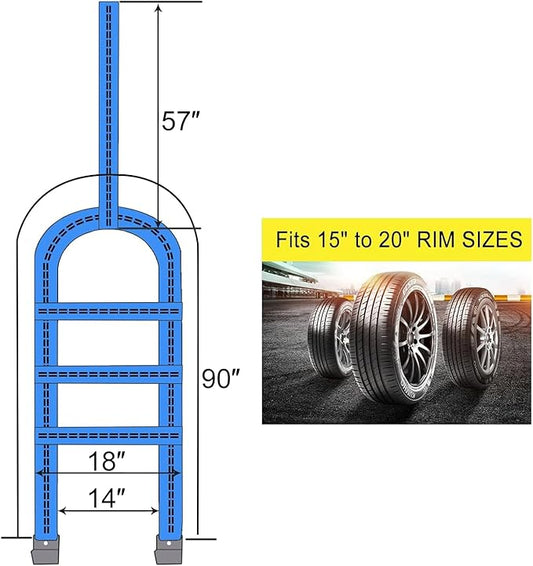 Set of 2 Tow Dolly Straps with Flat Hook, Blue Basket Strap, Fits Most 16-20" Tires Webbing Ratchet Straps 10000 lbs Breaking Strength