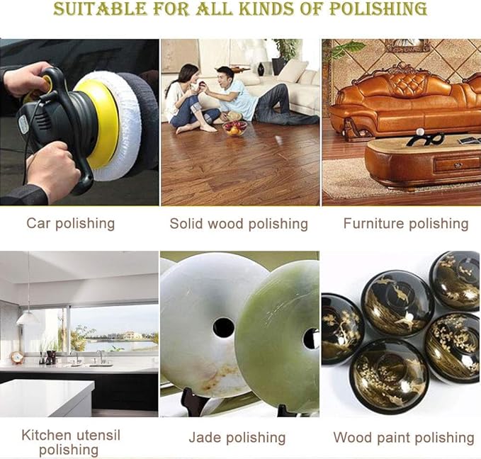 Car Polisher Pad Bonnet (5 to 6 Inch), 5Pcs Wool Polishing Bonnet Orbital Buffing Pad Cover Waxer Bonnet for Car Polisher
