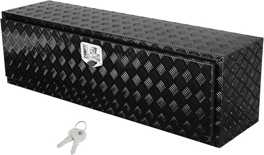 VEVOR Underbody Truck Box, 60" x 17" x 18" Pickup Storage Box, Heavy Duty Aluminum Diamond Plate Tool Box with Lock and Keys, Waterproof Trailer Storage Box with T-Handle Latch for Truck, Van, Trailer