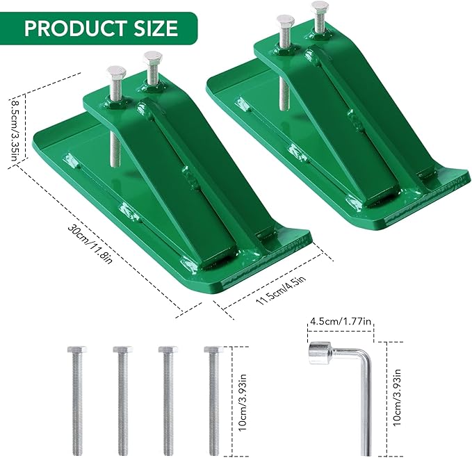 Tractor Bucket Protector, 2pcs Heavy-Duty Steel Loader Bucket Attachment with Double Lock Nuts - Bucket Edge Guard for Snow Removal, Leaves & Gravel