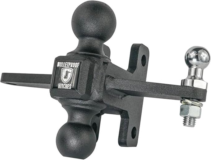 BulletProof Hitches - Extreme Duty Sway Control Ball Mount with 2" and 2-5/16" Combination Ball - Rated to 36,000 lbs for Trailer Sway Control - Solid Steel, Black Powder Coat, Corrosion Resistant