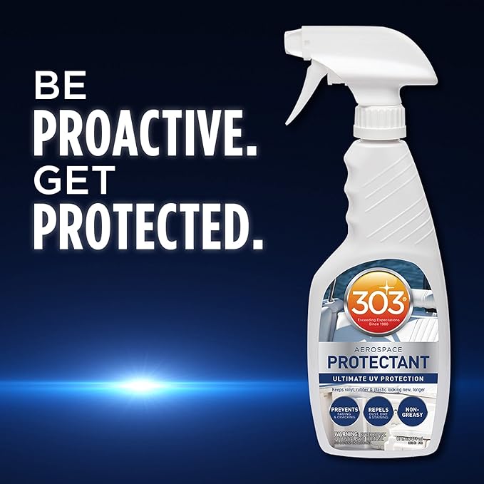 303 Products Marine Aerospace Protectant Spray – UV Protection, Repels Dust, Dirt, & Staining, Matte Finish, Restores Like-New Appearance, Outdoor Patio & Boat Cleaning Supplies 16 Fl. Oz.