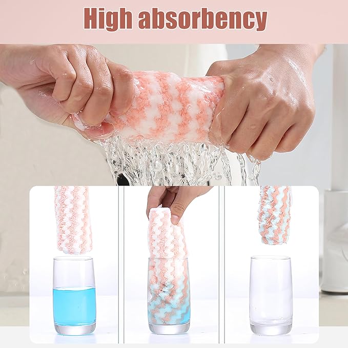 Microfiber Cleaning Cloth,Super Absorbent 12 Pack Dish Towels for Kitchen,Fast Drying Dish Cloth for Washing Dishes, Lint Free Dish Drying Towels, Reusable Kitchen Towels Set - 10"x10"